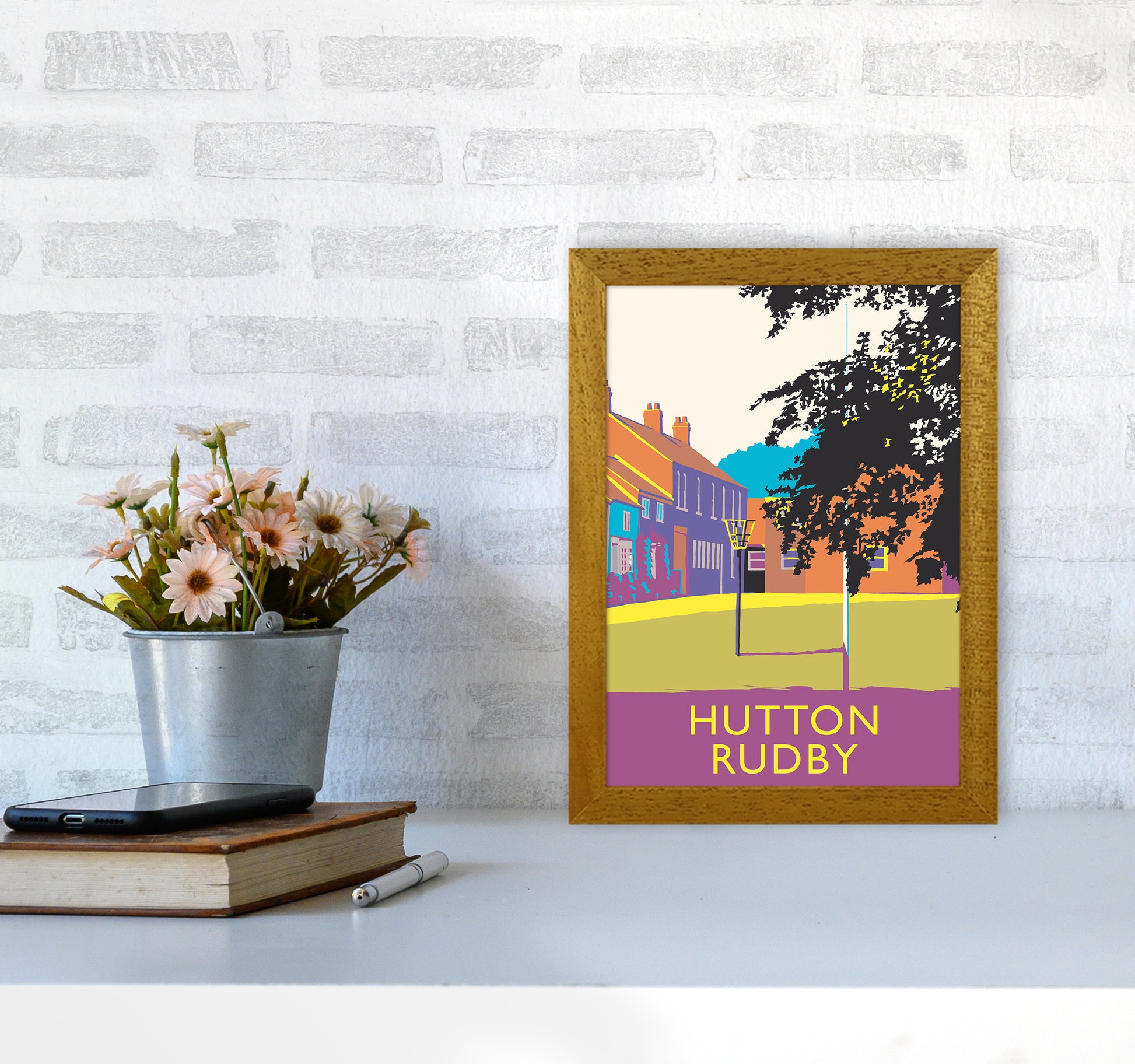 Hutton Rudby portrait Travel Art Print by Richard O'Neill A4 Print Only