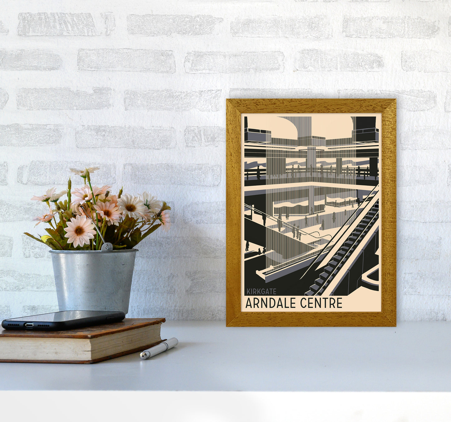 Kirkgate Arndale Centre Travel Art Print by Richard O'Neill A4 Print Only