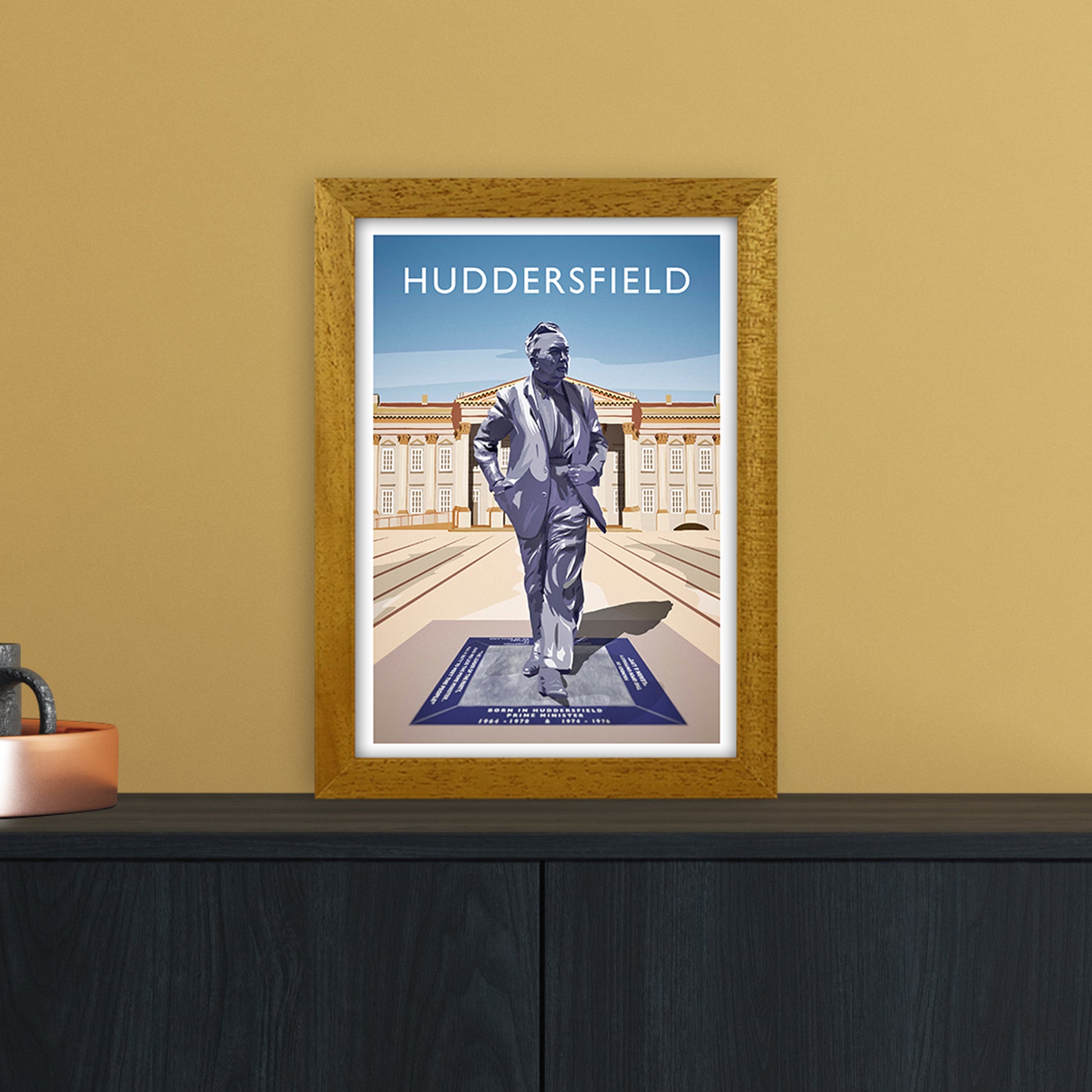 Huddersfield Portrait Travel Art Print by Richard O'Neill A4 Print Only