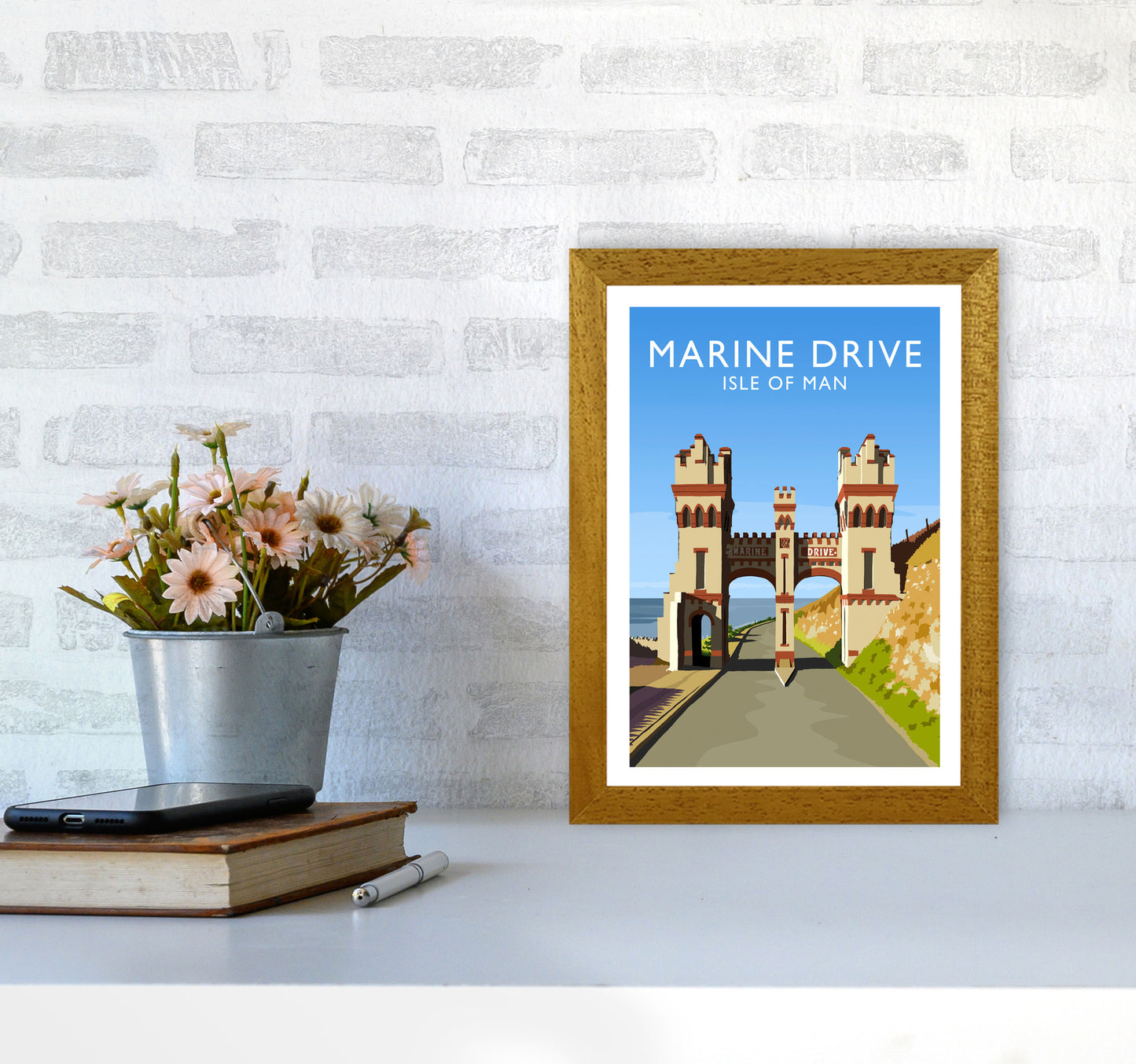 Marine Drive portrait Travel Art Print by Richard O'Neill A4 Print Only