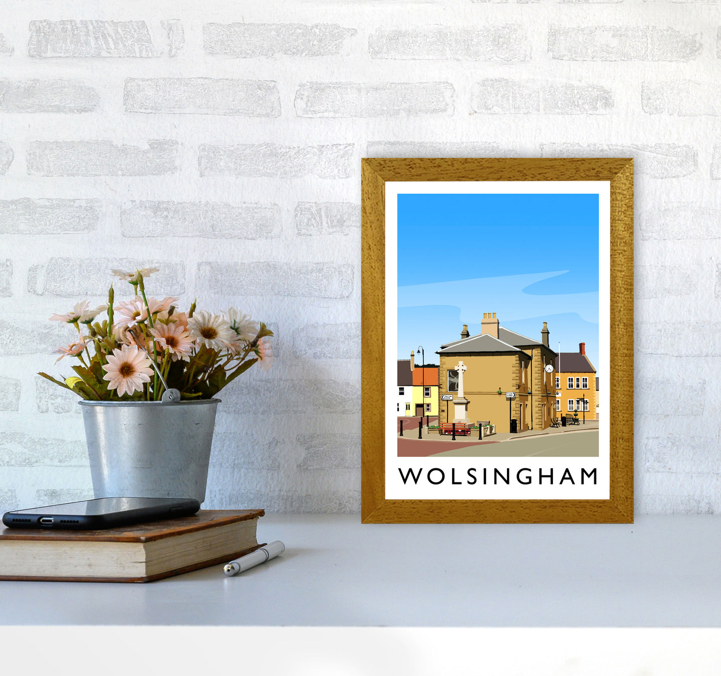 Wolsingham 2 portrait Travel Art Print by Richard O'Neill A4 Print Only