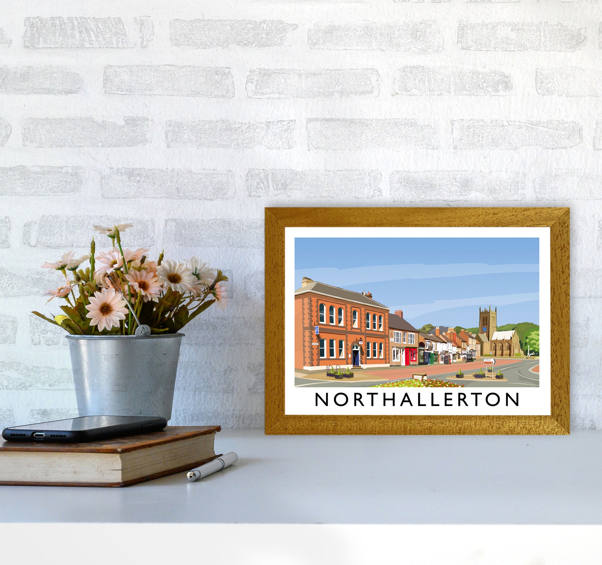 Northallerton 5 Travel Art Print by Richard O'Neill A4 Print Only