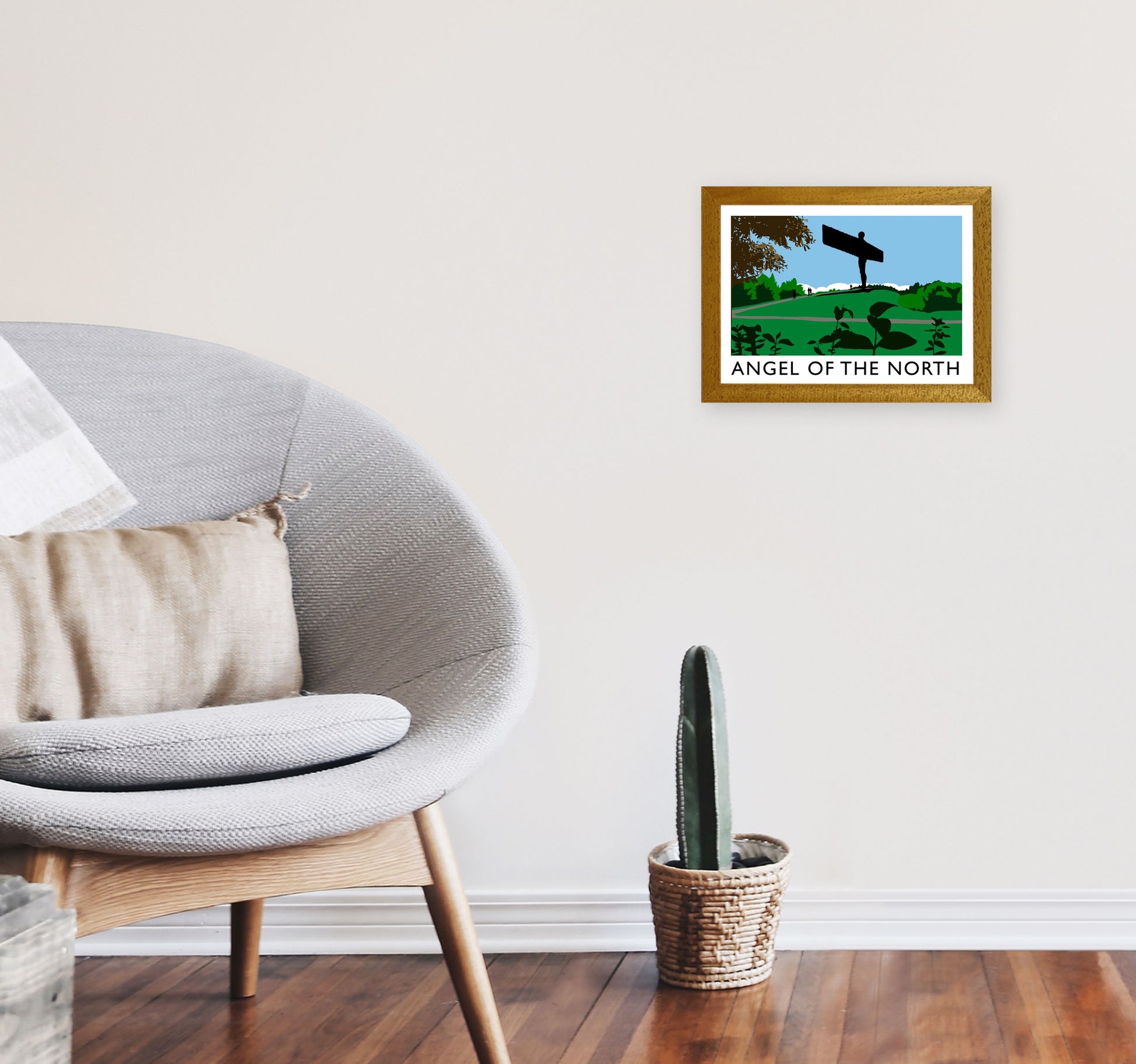 Angel of The North Landscape Framed Digital Art Print by Richard O'Neill A4 Print Only