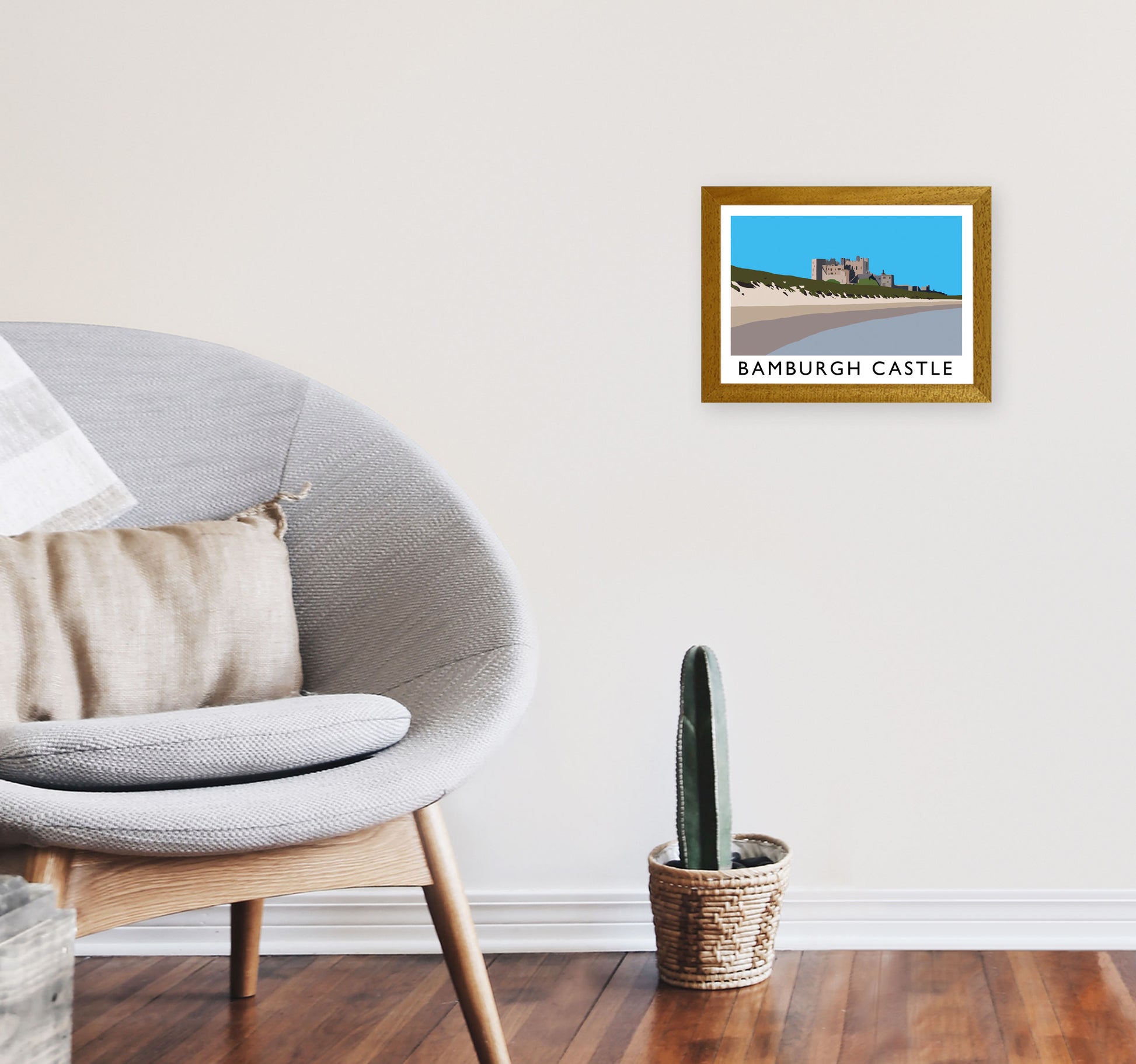 Bamburgh Castle Framed Digital Art Print by Richard O'Neill A4 Print Only