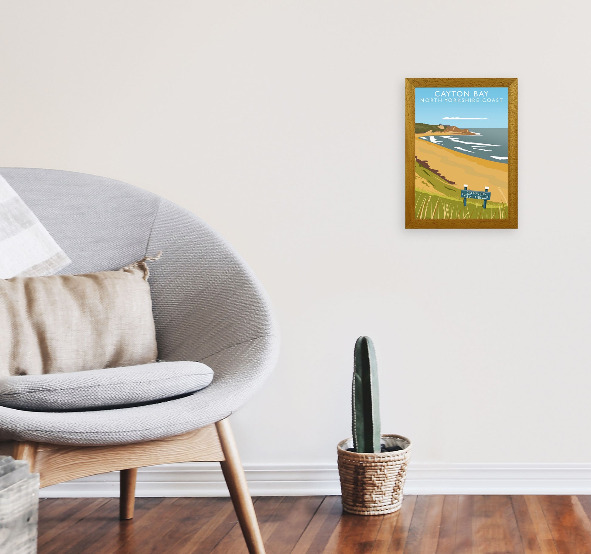 Cayton Bay North Yorkshire Coast Portrait Framed Digital Art Print by Richard O'Neill A4 Print Only