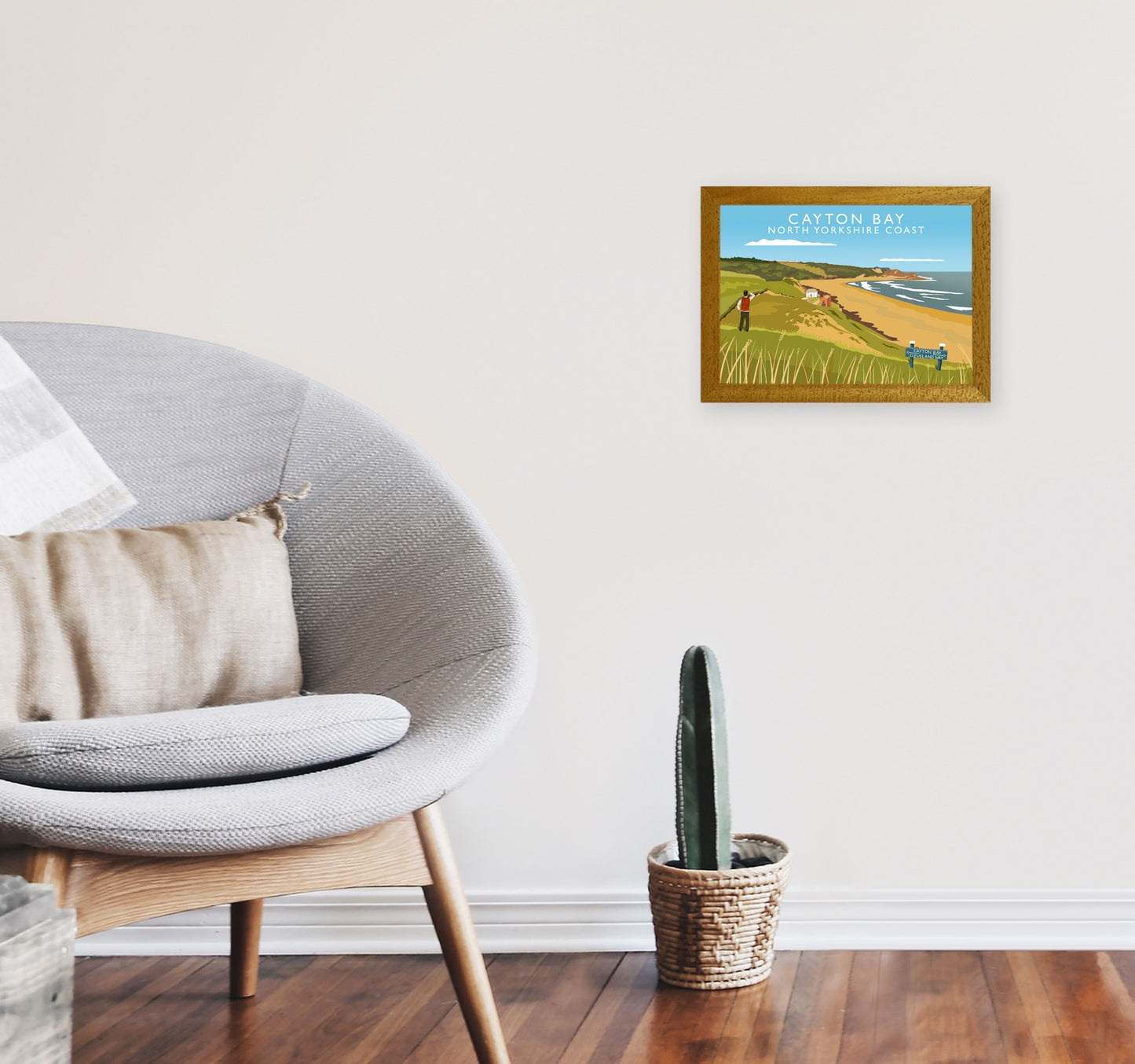 Cayton Bay North Yorkshire Coast Framed Digital Art Print by Richard O'Neill A4 Print Only