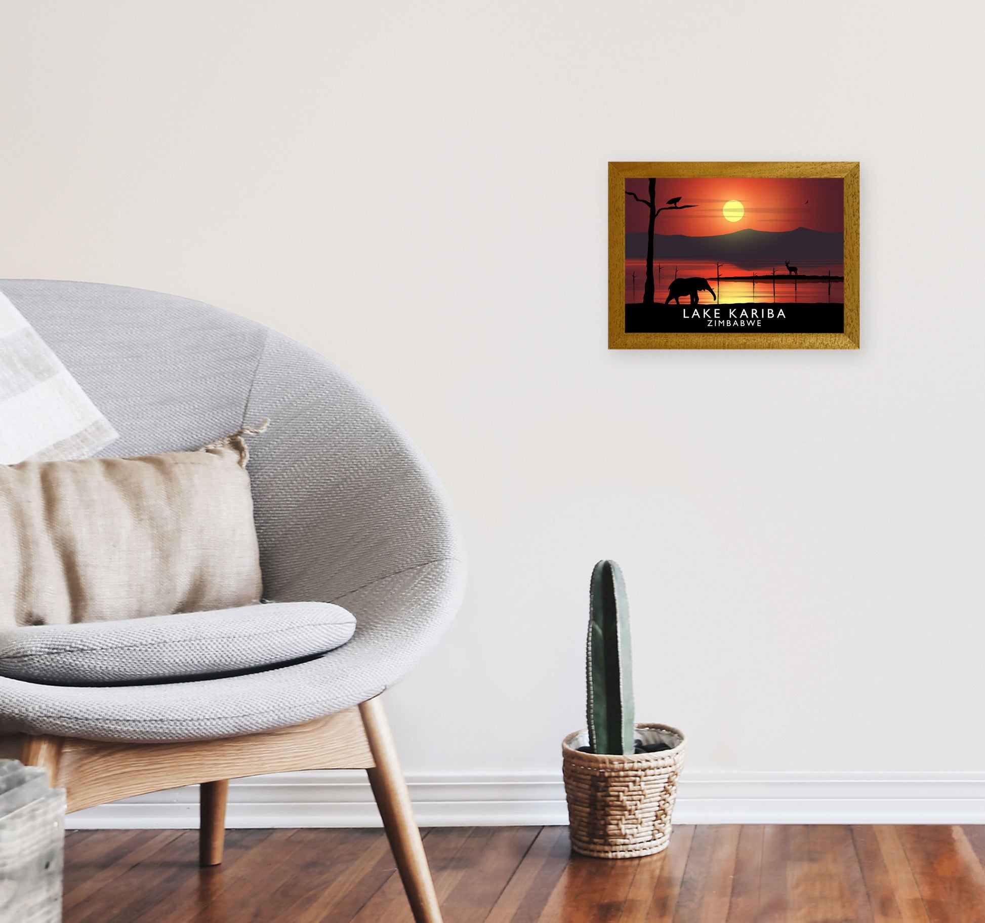 Lake Kariba Zimbabwe Framed Digital Art Print by Richard O'Neill A4 Print Only