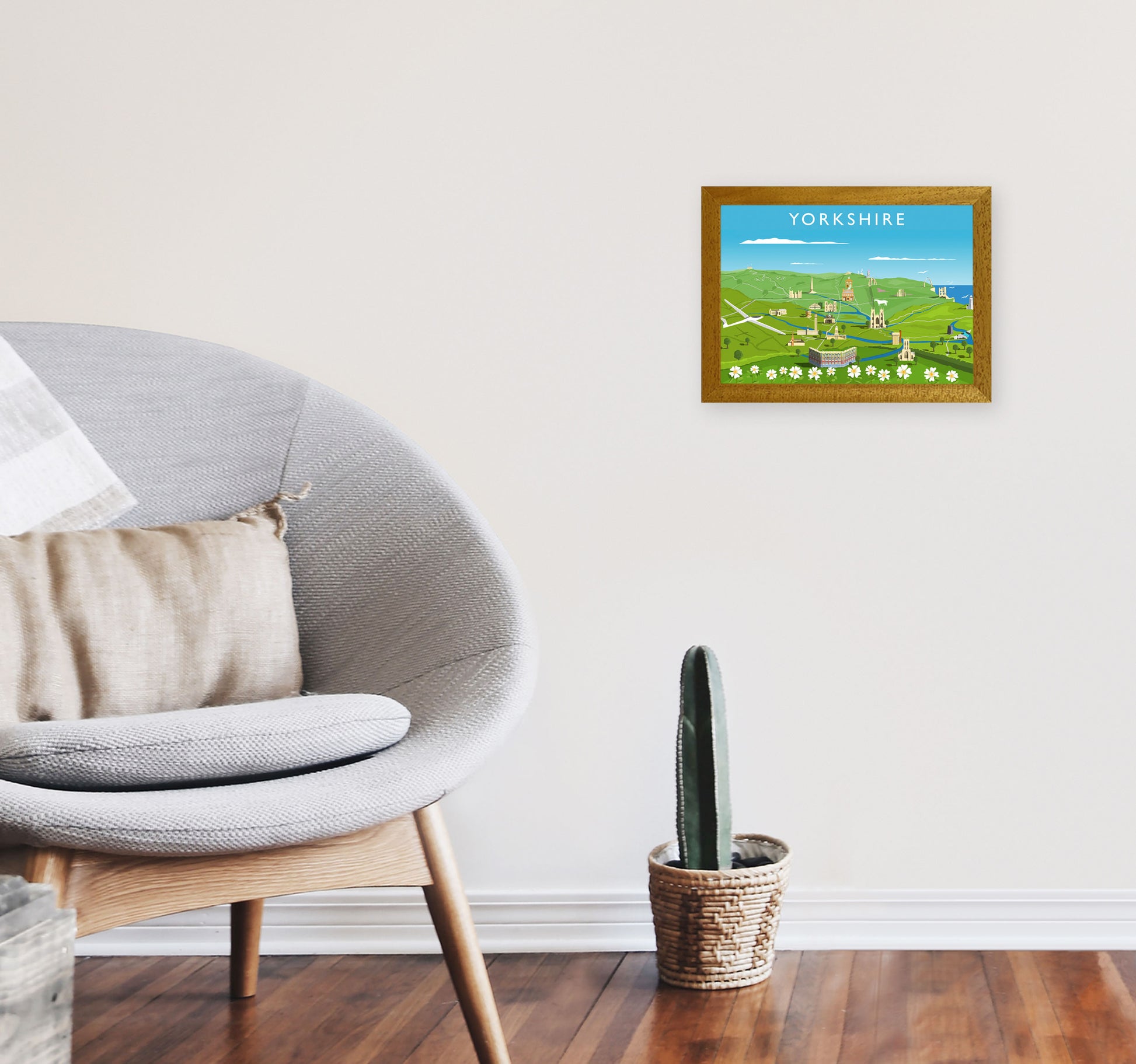 Yorkshire Framed Digital Art Print by Richard O'Neill A4 Print Only