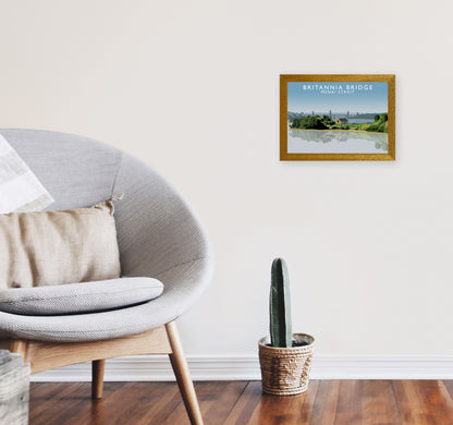 Britannia Bridge Art Print by Richard O'Neill A4 Print Only