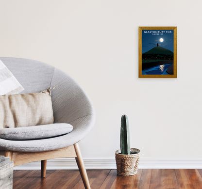 Glastonbury Tor Somerset Framed Digital Art Print by Richard O'Neill A4 Print Only