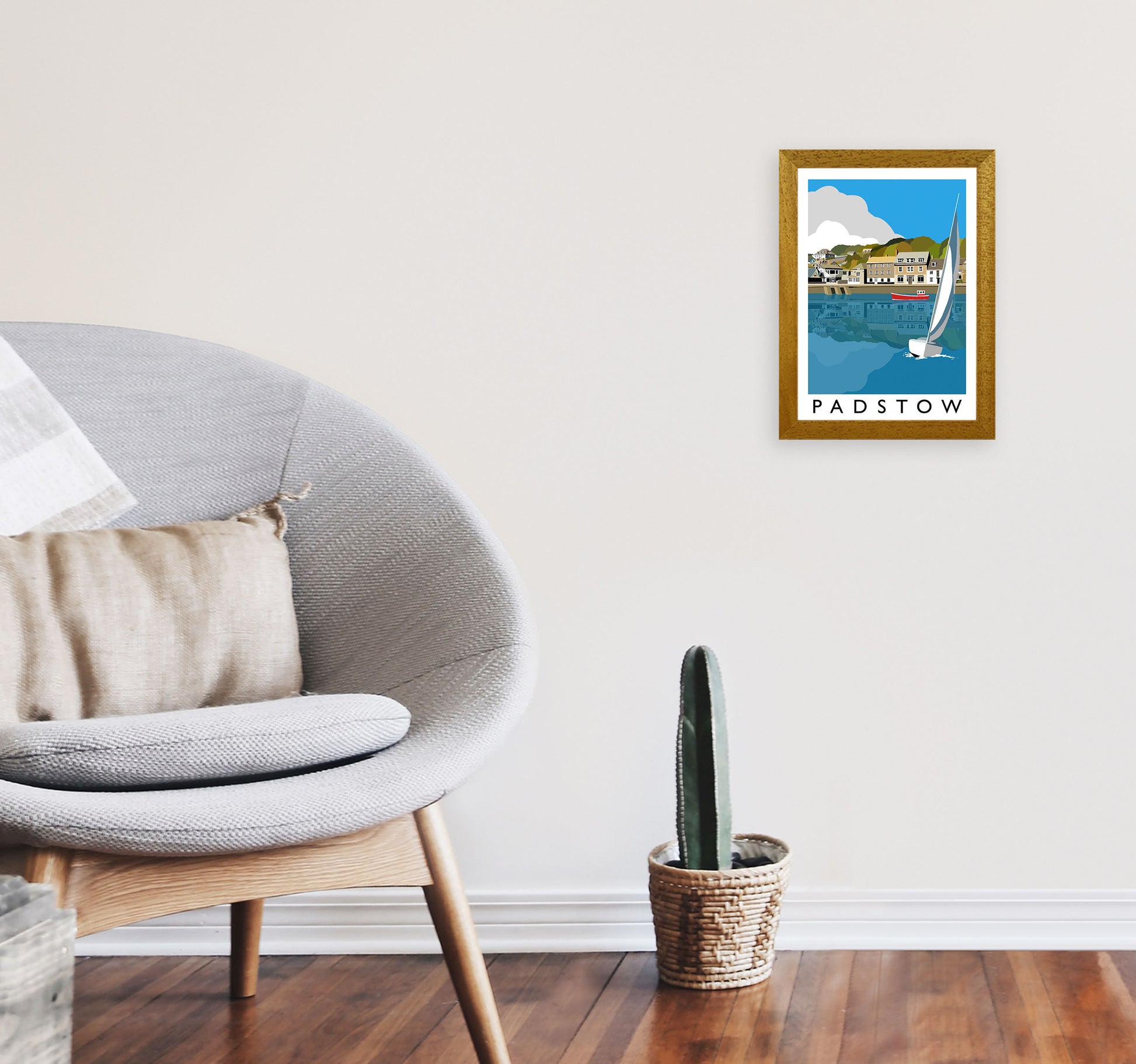 Padstow Framed Digital Art Print by Richard O'Neill, Framed Wall Art A4 Print Only