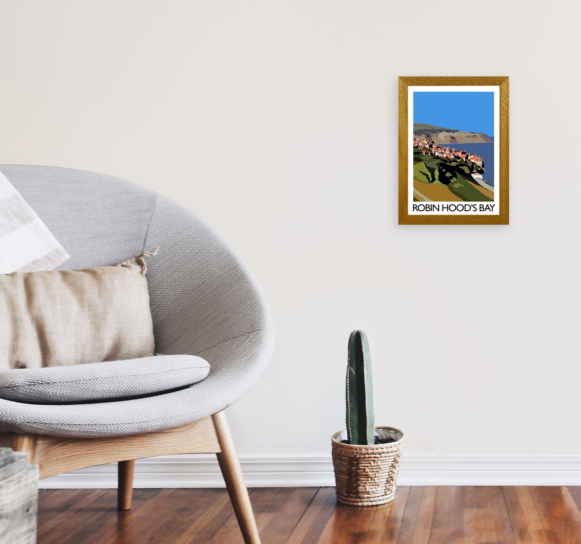 Robin Hood's Bay Portrait Travel Art Print by Richard O'Neill, Framed Wall Art A4 Print Only