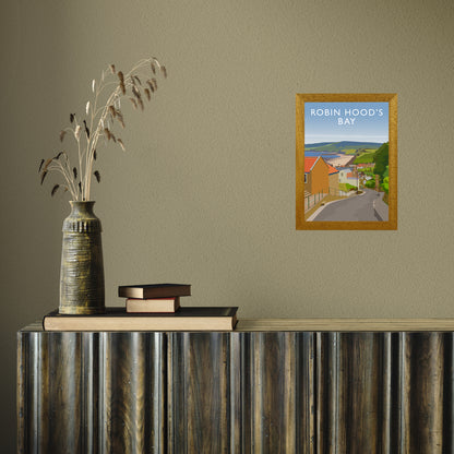 Robin Hood's Bay 3 portrait by Richard O'Neill A4 Oak Frame