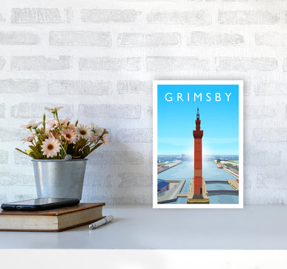 Grimsby Portrait Art Print by Richard O'Neill A4 Black Frame