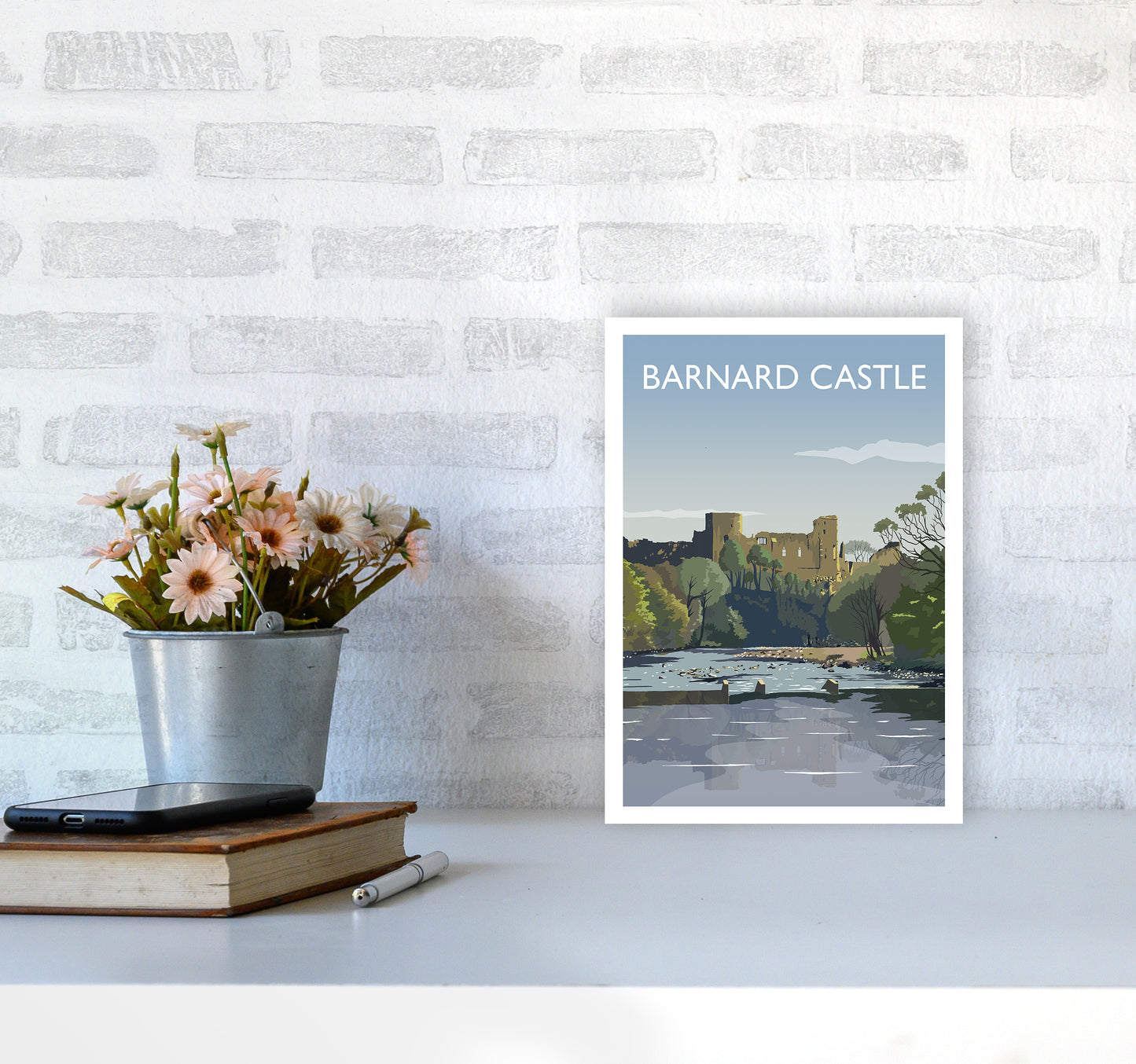 Barnard Castle 2 Portrait Art Print by Richard O'Neill A4 Black Frame