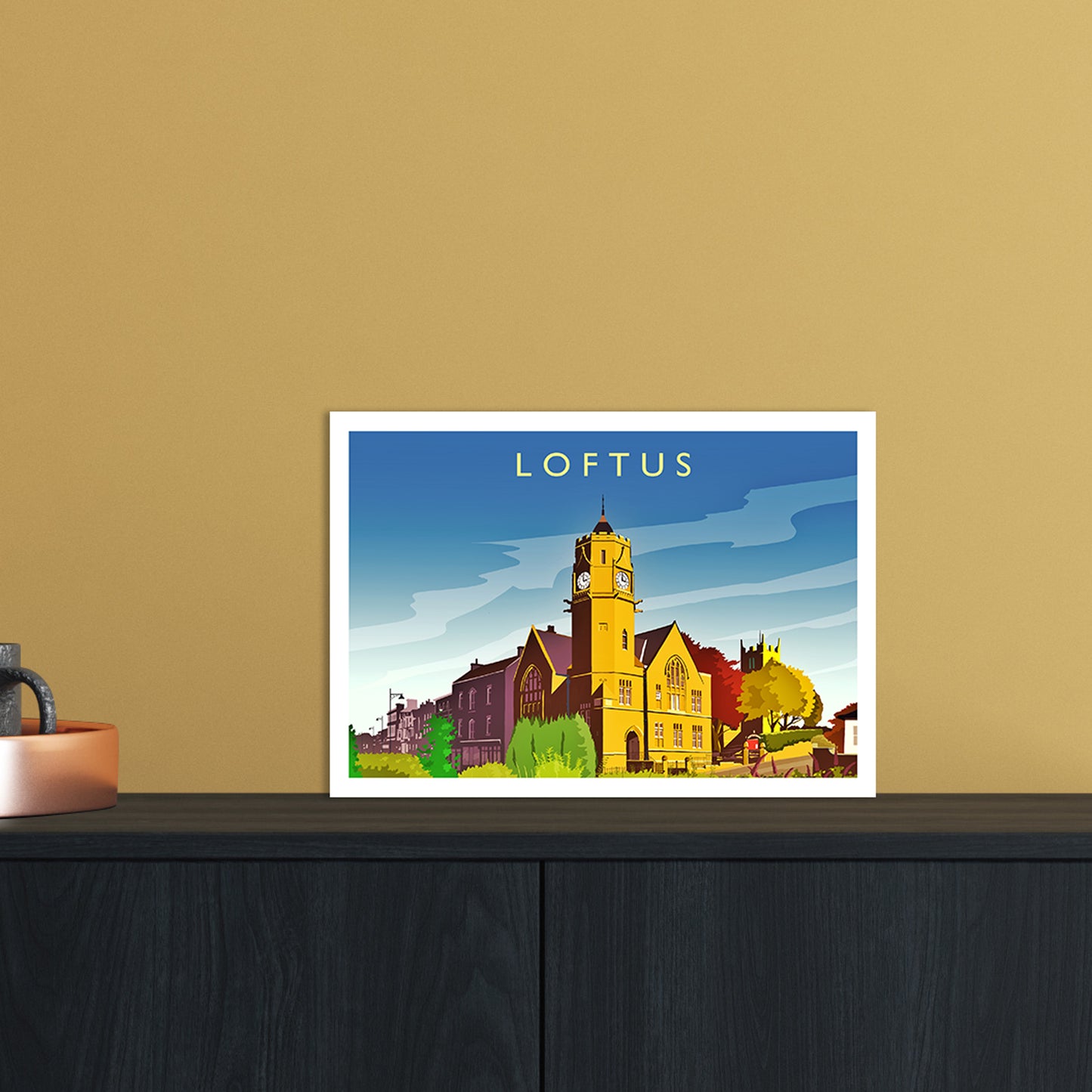 Loftus 2 Travel Art Print by Richard O'Neill A4 Black Frame