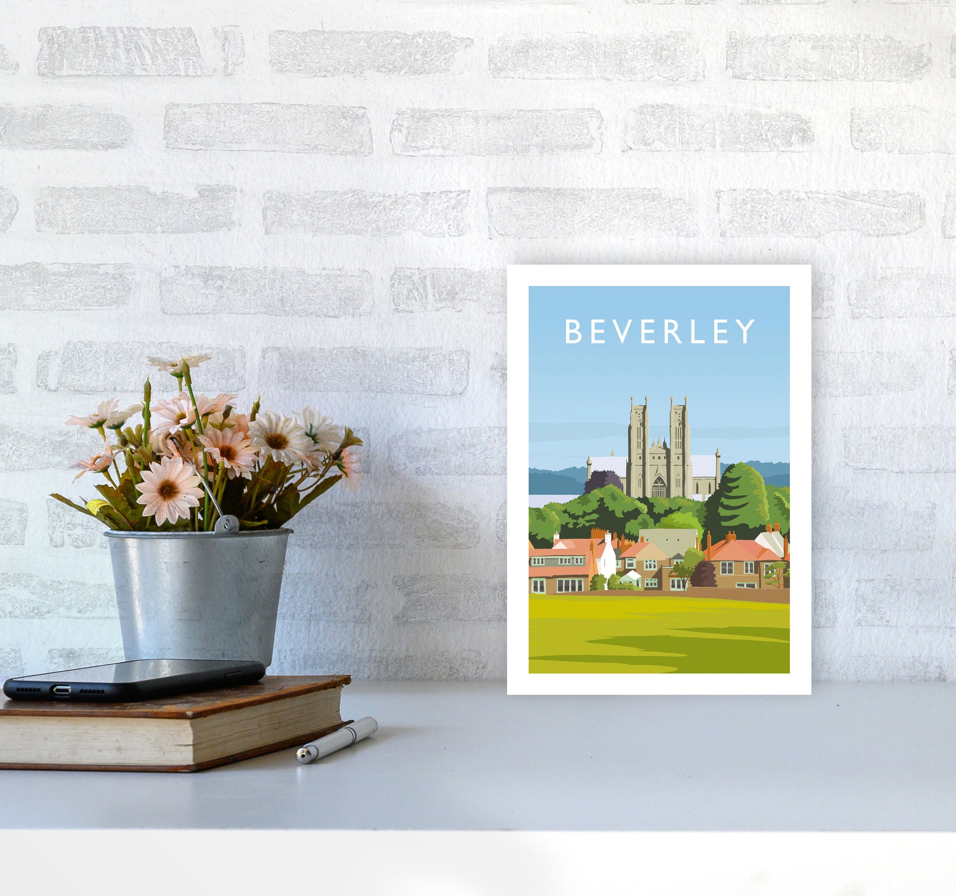 Beverley 3 portrait Travel Art Print by Richard O'Neill A4 Black Frame