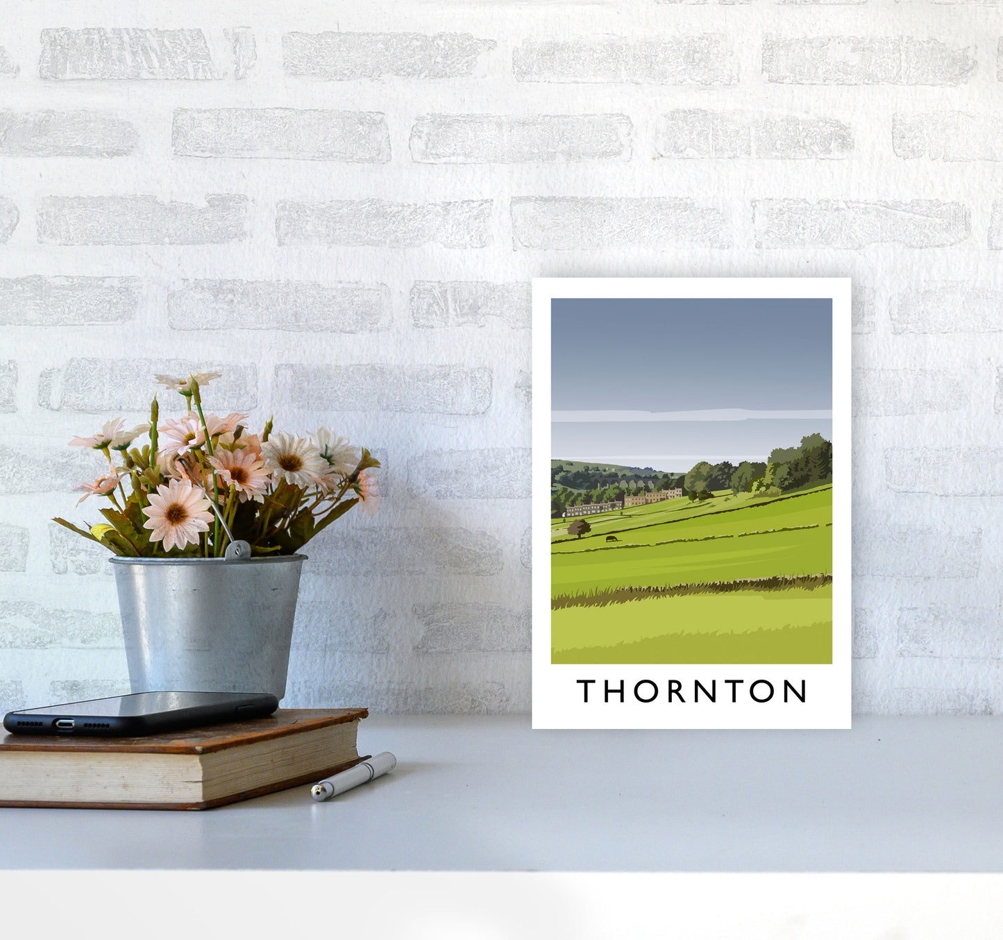 Thornton portrait Travel Art Print by Richard O'Neill A4 Black Frame