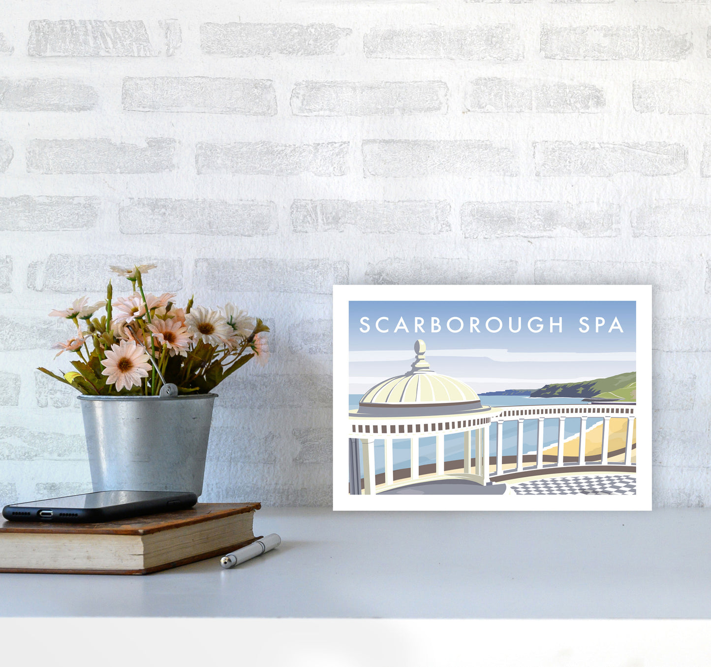 Scarborough Spa Travel Art Print by Richard O'Neill A4 Black Frame