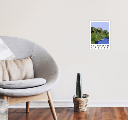 Richmond Castle Art Print by Richard O'Neill A4 Black Frame