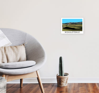 Wensleydale by Richard O'Neill Yorkshire Art Print, Vintage Travel Poster A4 Black Frame