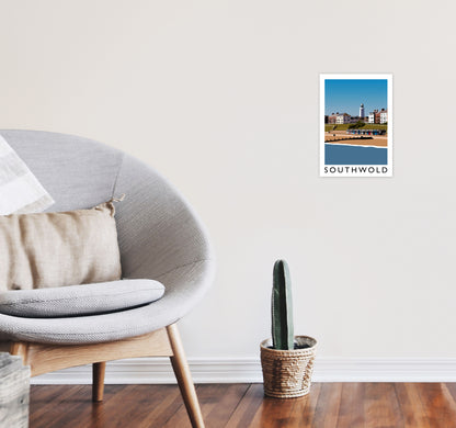 Southwold Framed Digital Art Print by Richard O'Neill A4 Black Frame
