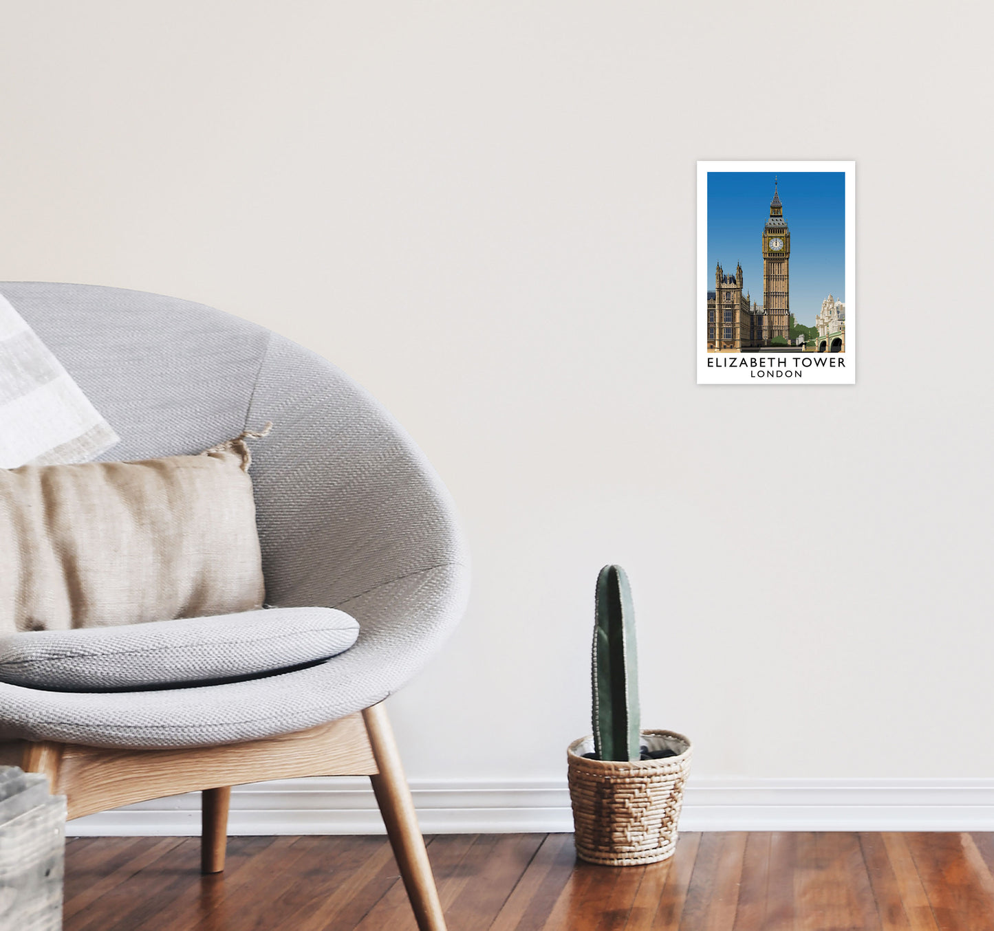 Elizabeth Tower by Richard O'Neill A4 Black Frame