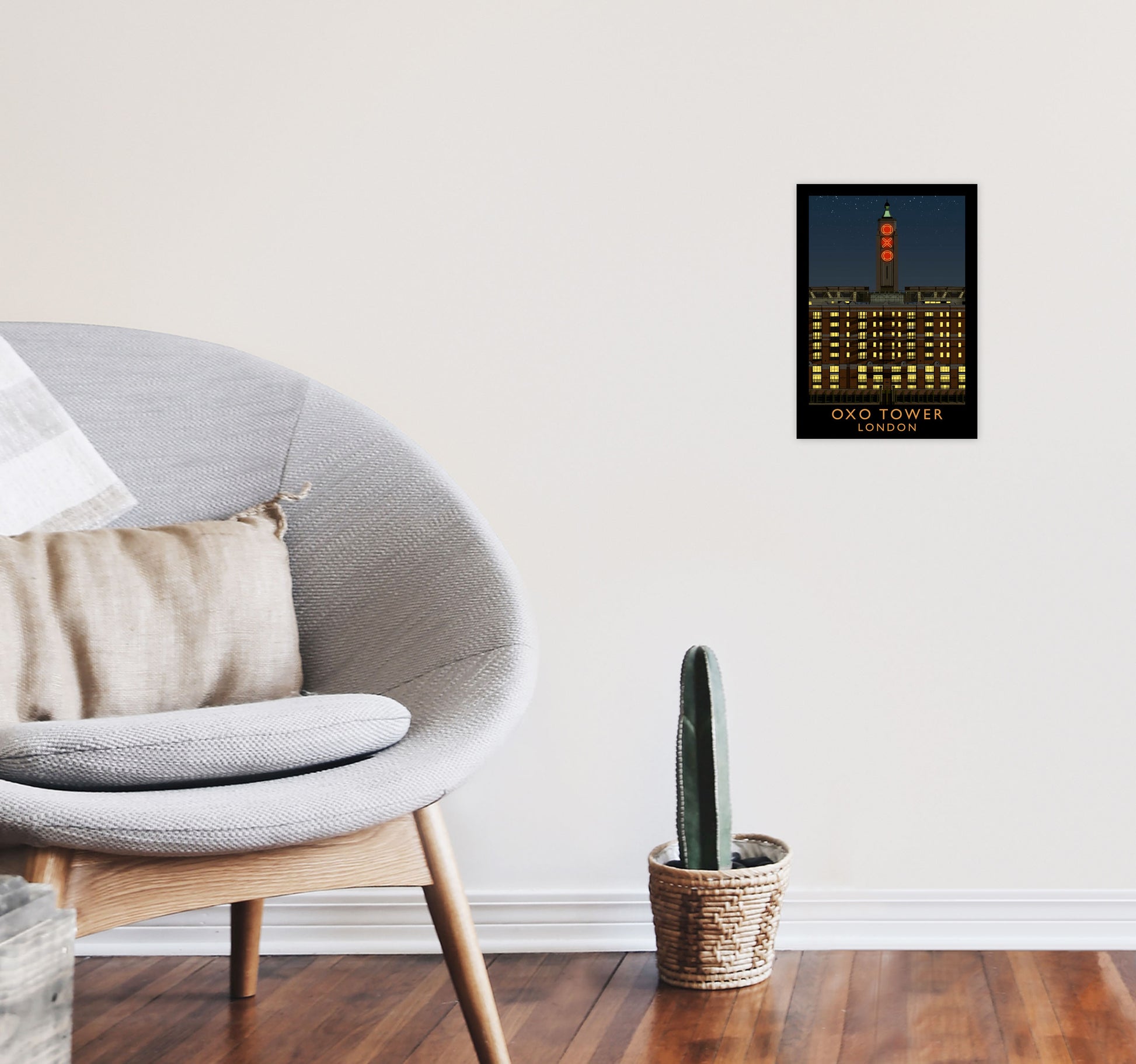 Oxo Tower by Richard O'Neill A4 Black Frame