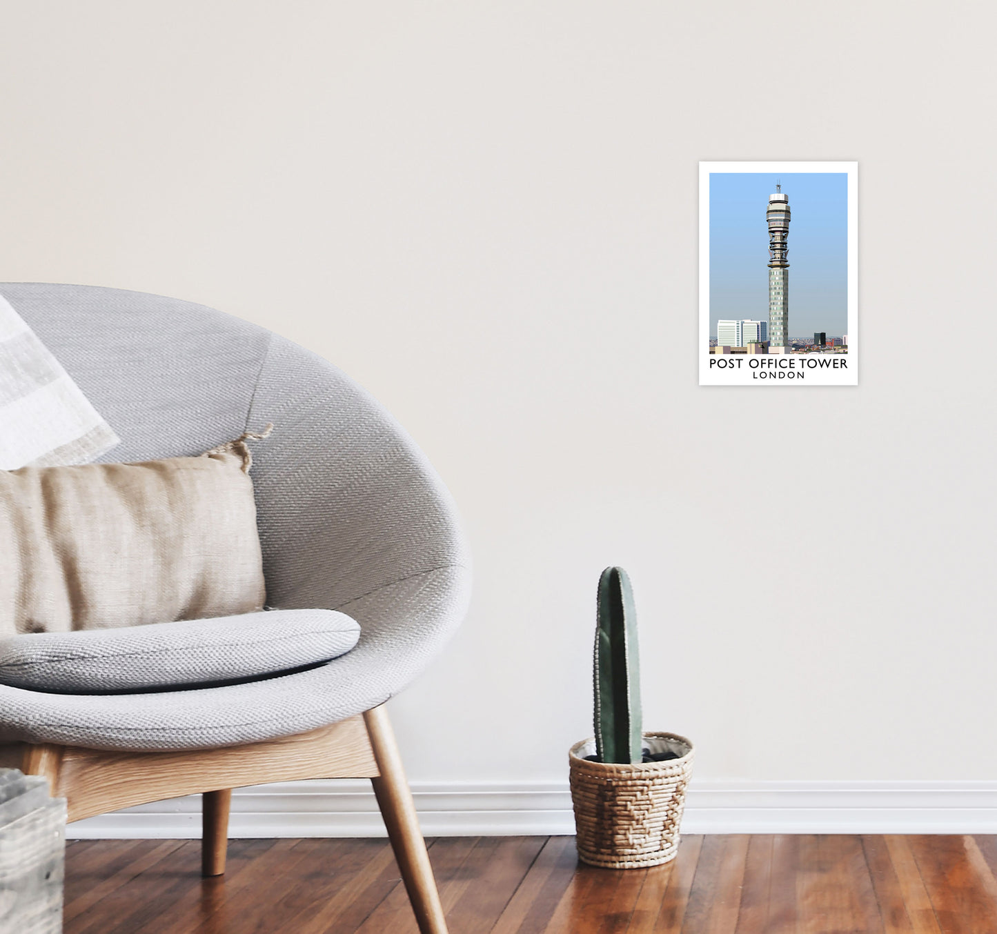 Post Office Tower London Art Print by Richard O'Neill A4 Black Frame