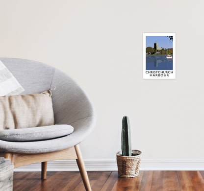 Christchurch Harbour Framed Digital Art Print by Richard O'Neill A4 Black Frame