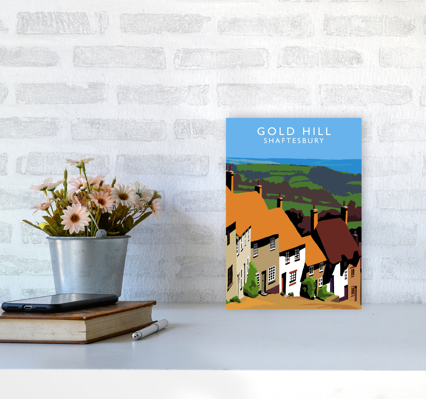 Gold Hill by Richard O'Neill A4 Black Frame