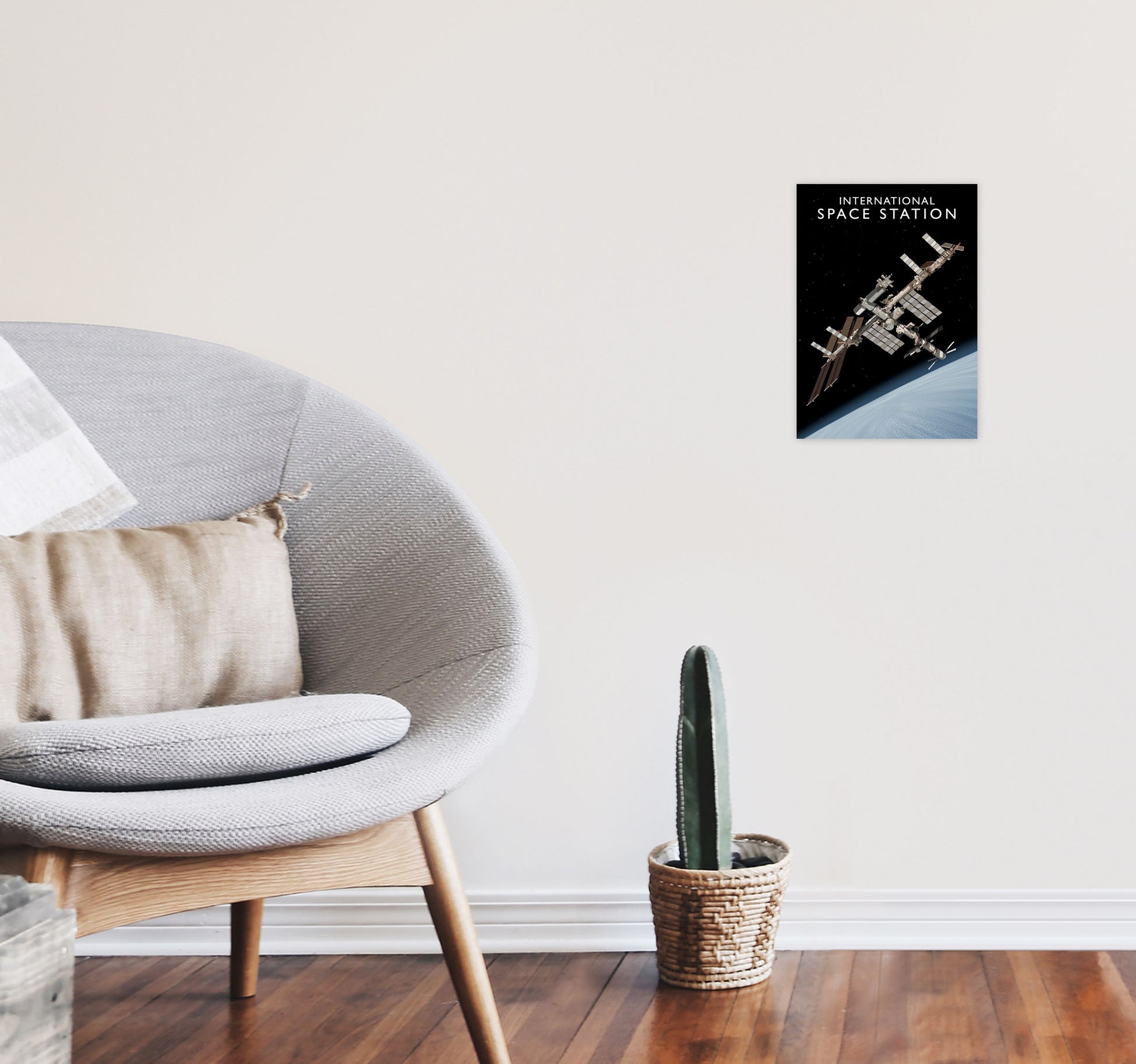 International Space Station by Richard O'Neill A4 Black Frame