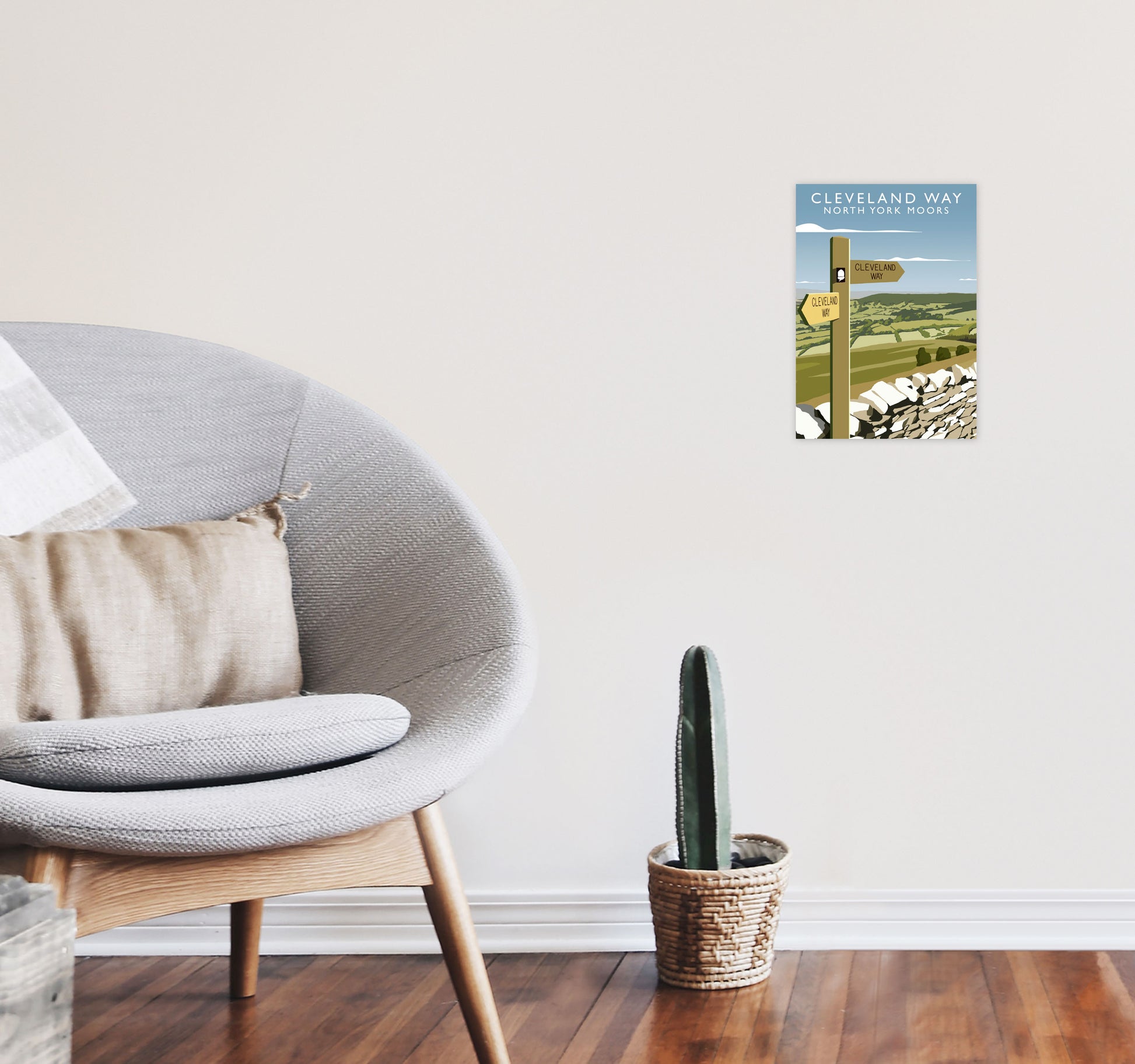 Cleveland Way (Portrait) by Richard O'Neill A4 Black Frame