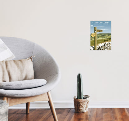 Cleveland Way (Portrait) by Richard O'Neill A4 Black Frame