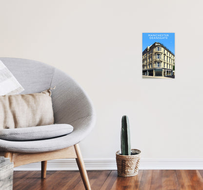 Manchester Deansgate (Portrait) by Richard O'Neill A4 Black Frame