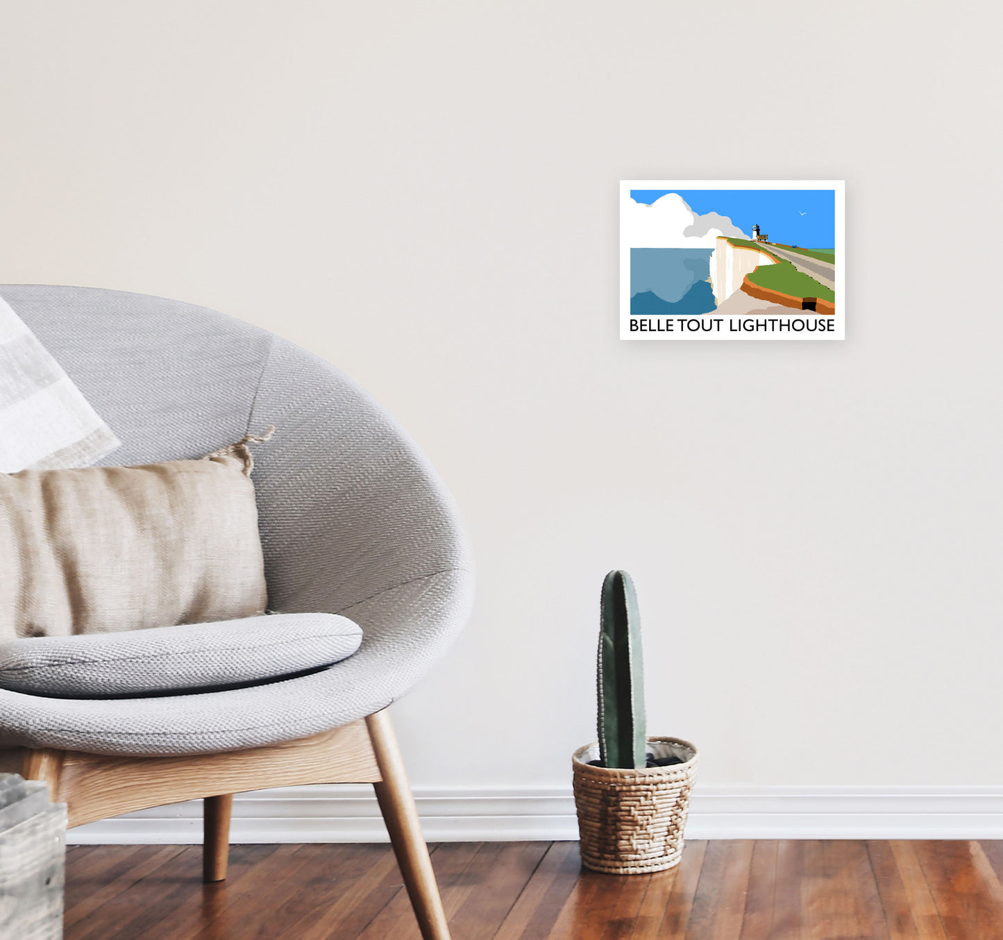 Belle Tout Lighthouse by Richard O'Neill A4 Black Frame