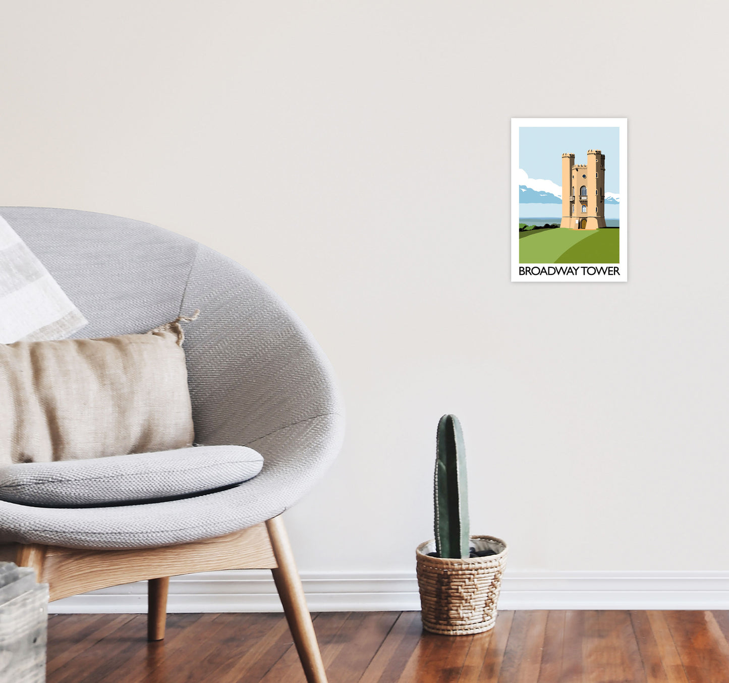 Broadway Tower Portrait Art Print by Richard O'Neill A4 Black Frame