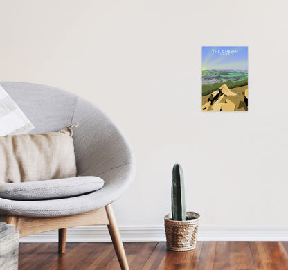 The Chevin Otley Art Print by Richard O'Neill, Framed Wall Art A4 Black Frame