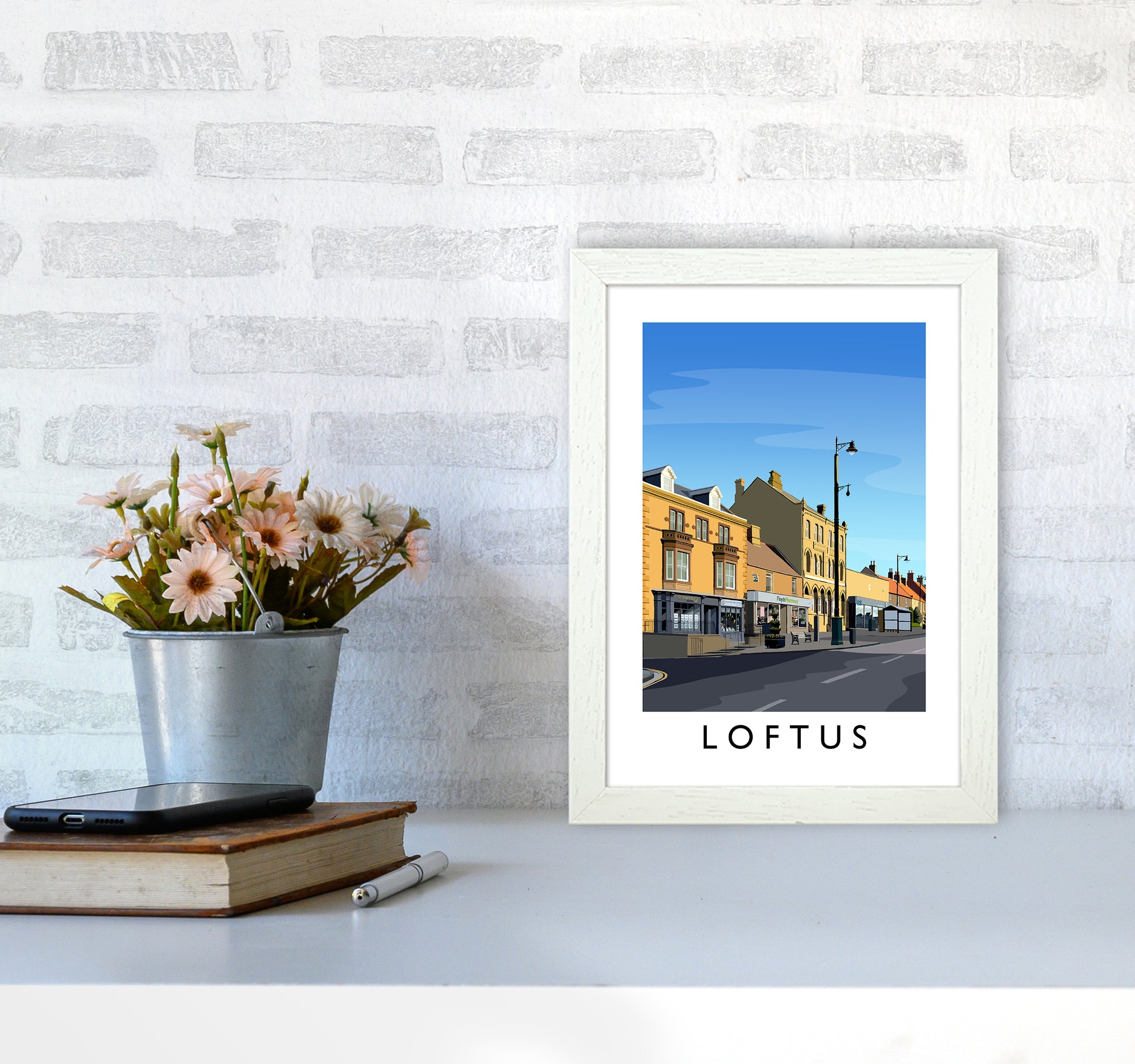 Loftus 3 Portrait Art Print by Richard O'Neill A4 Oak Frame