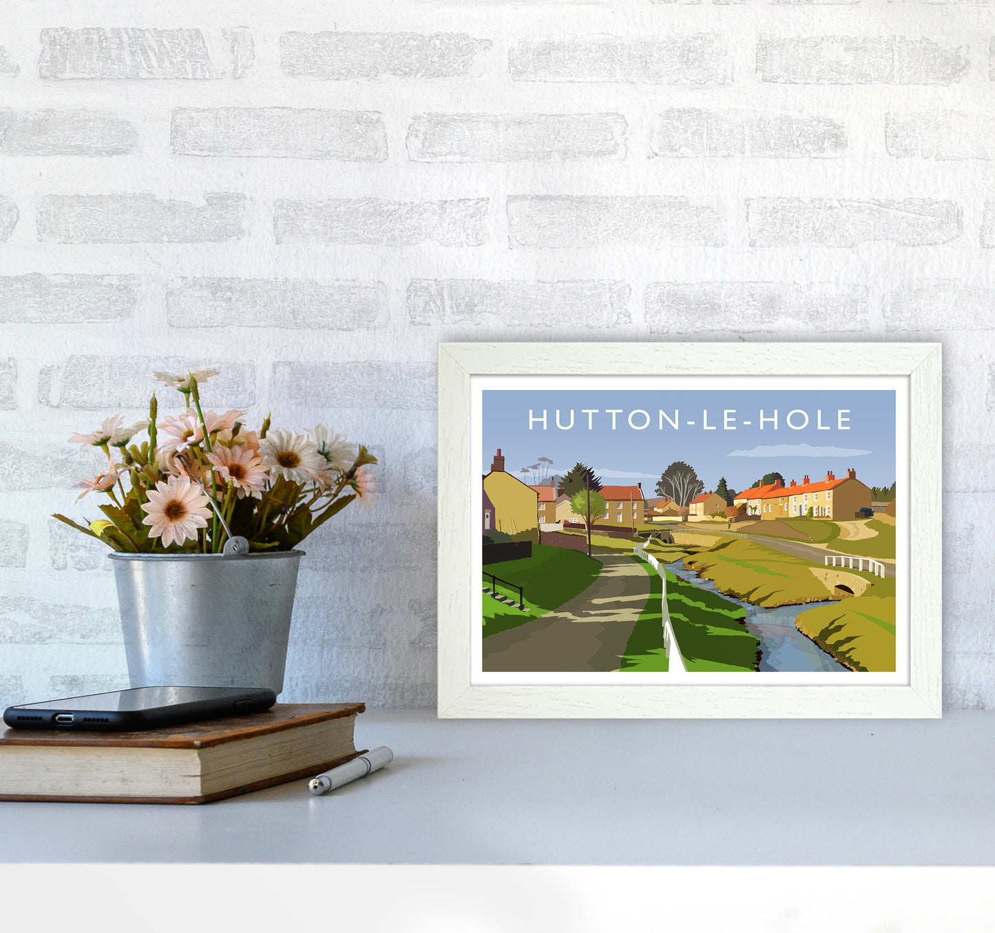 Hutton-Le-Hole Art Print by Richard O'Neill A4 Oak Frame