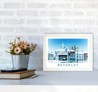 Beverley (Snow) 2 Travel Art Print by Richard O'Neill A4 Oak Frame