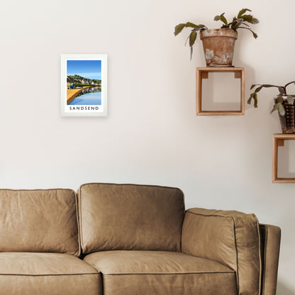 Sandsend 5 Portrait Travel Art Print by Richard O'Neill A4 Oak Frame
