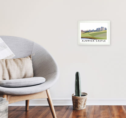 Alnwick Castle Framed Digital Art Print by Richard O'Neill A4 Oak Frame