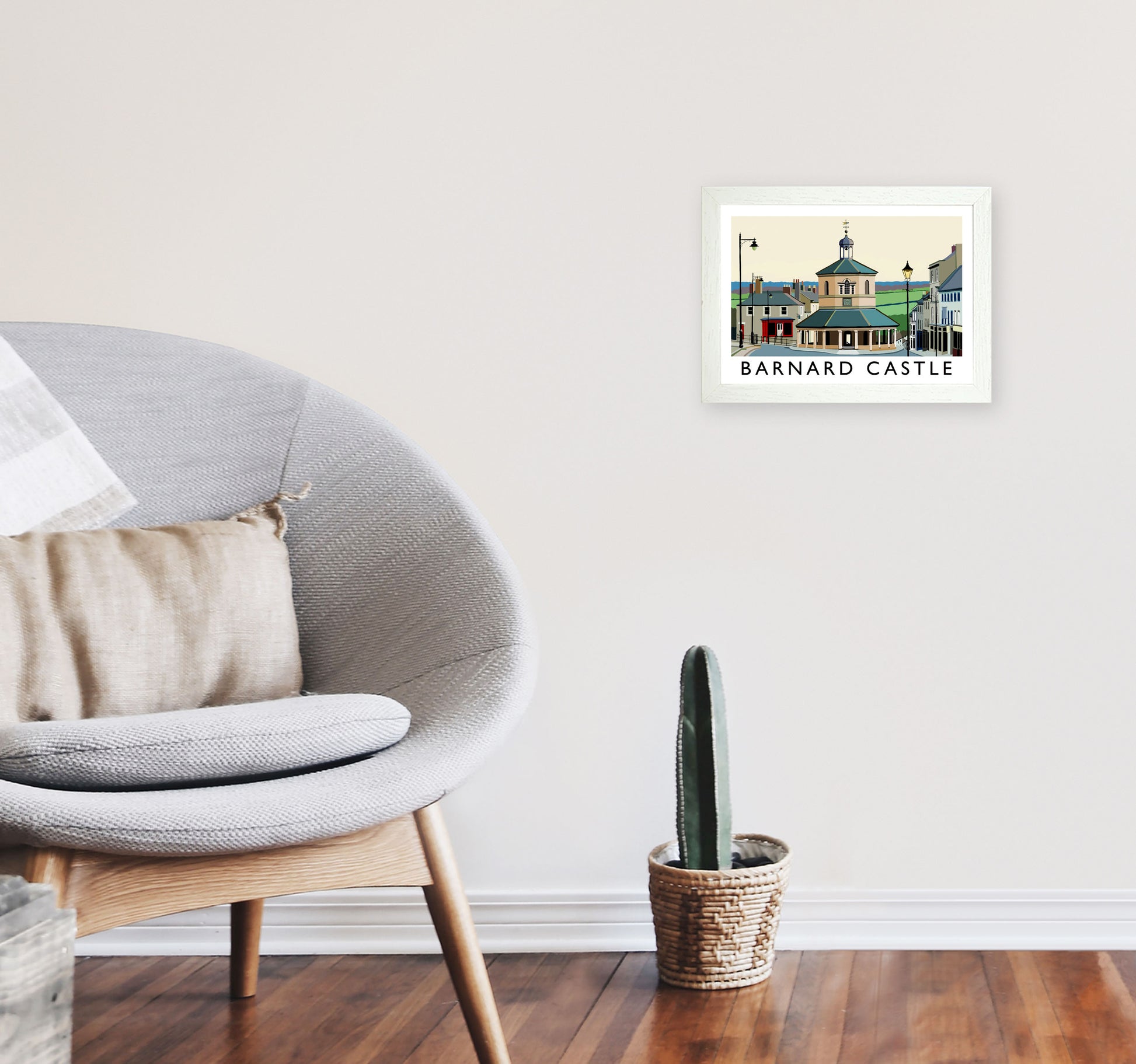 Barnard Castle Framed Digital Art Print by Richard O'Neill A4 Oak Frame
