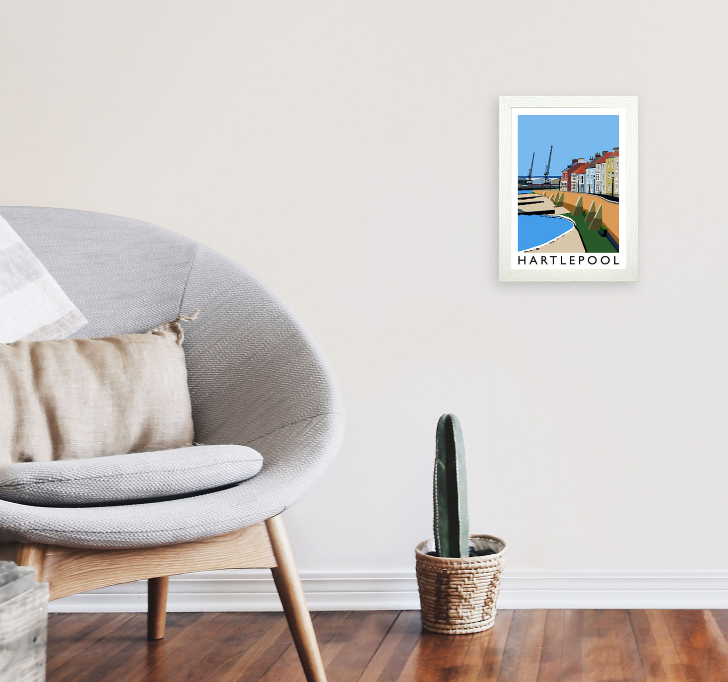 Hartlepool Framed Digital Art Print by Richard O'Neill A4 Oak Frame