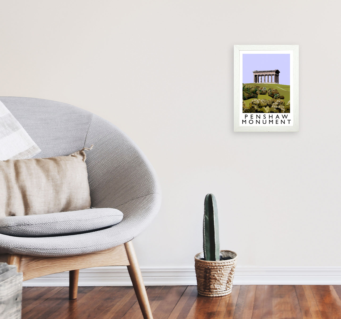 Penshaw Monument Art Print by Richard O'Neill A4 Oak Frame