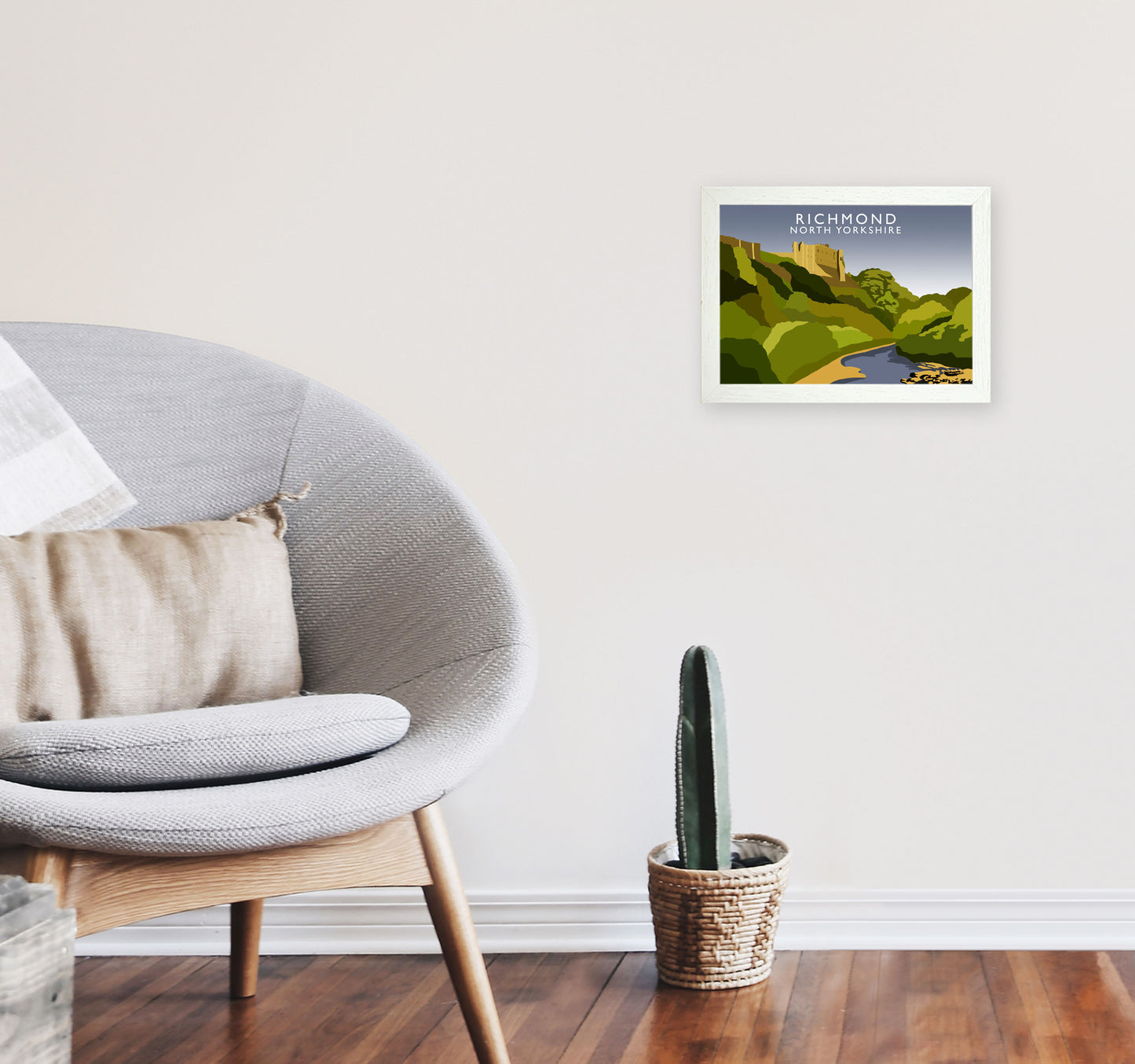 Richmond North Yorkshire Art Print by Richard O'Neill A4 Oak Frame