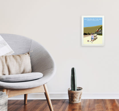 Saltburn-By-The-Sea North Yorkshire Art Print by Richard O'Neill A4 Oak Frame