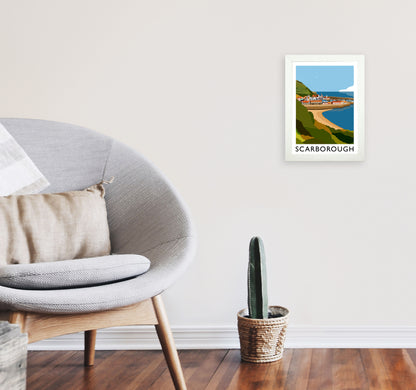 Scarborough Framed Digital Art Print by Richard O'Neill A4 Oak Frame