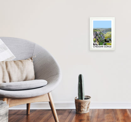 Cheddar Gorge Art Print by Richard O'Neill A4 Oak Frame
